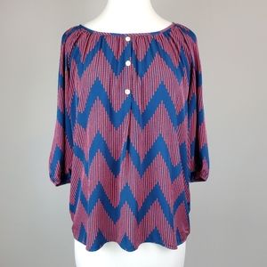 Navy & Red Chevron Top (S)